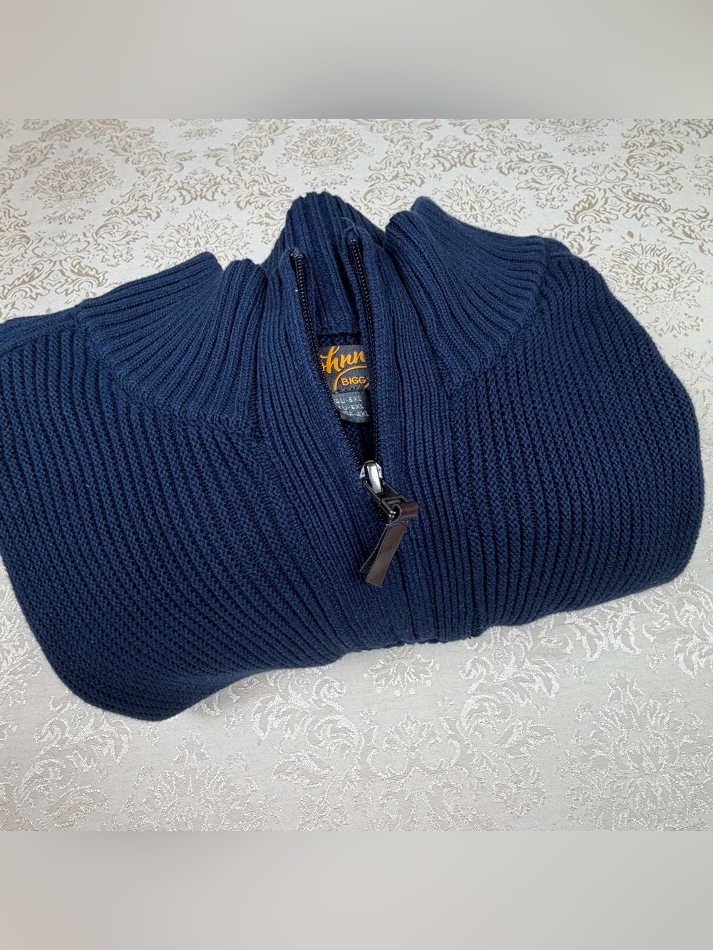 Johnny Bigg Navy Quarter Zip Sweater 4XL Nice, Warm